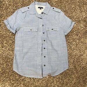 Light Blue Short Sleeve Chambray Shirt